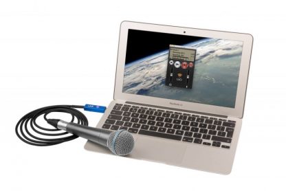 UMI audio interface with LUCI LIVE on Macbook Air for live audio over IP broadcasting.