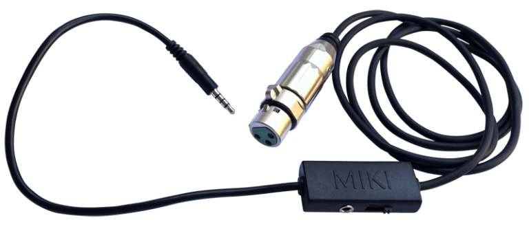 MIKI Black broadcast smart connection audio interface with integrated pre-amplifier.