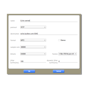Station settings in the LUCI LIVE audio over IP broadcasting software.
